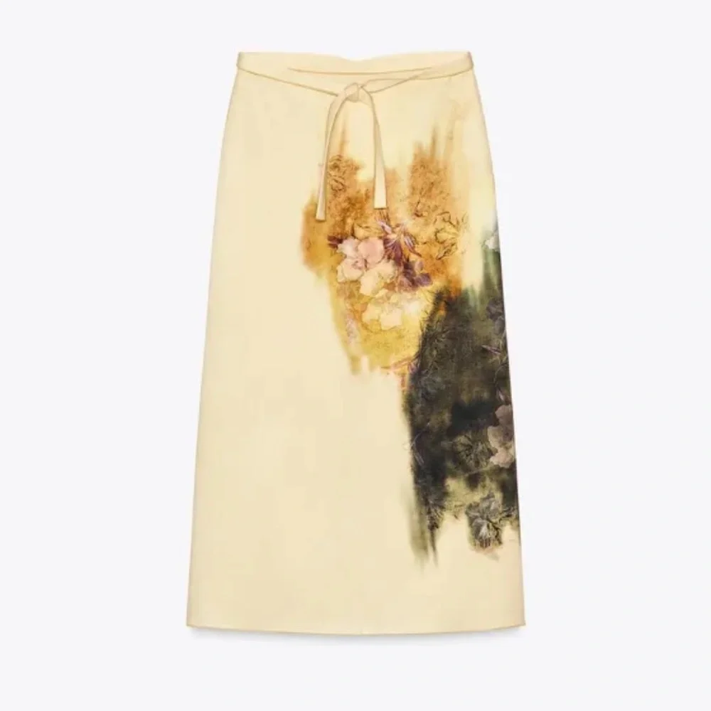 Zara Cream and Brown Midi Skirt - Picture 7 of 12